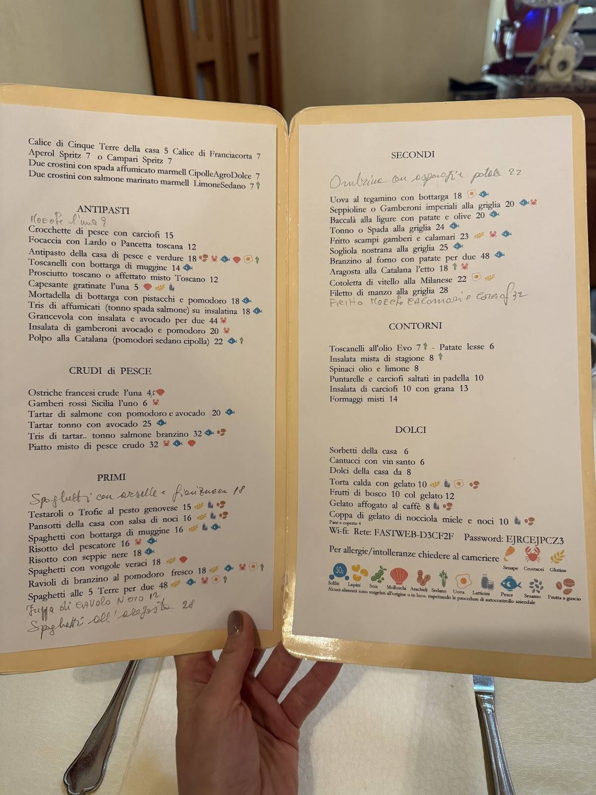 Menu di Le 5 Terre 
