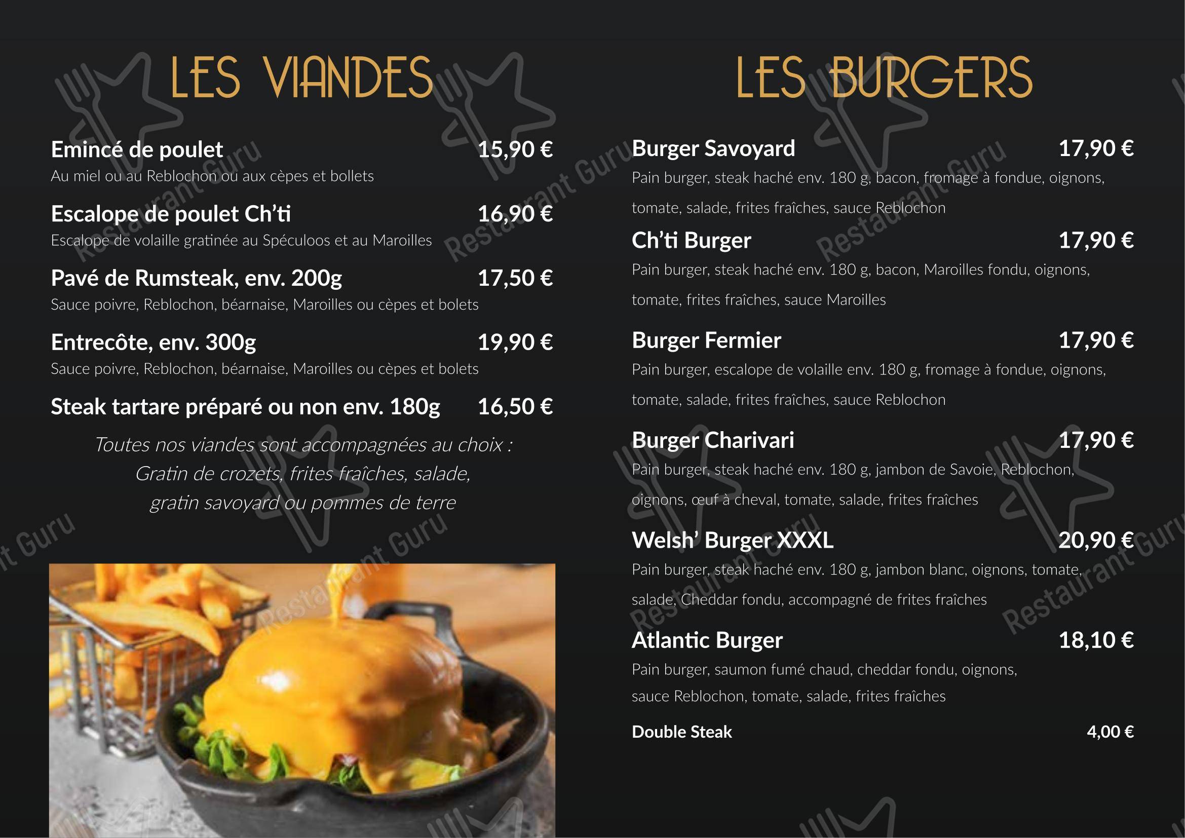 Le Ch'ti Charivari dans Lille - Menu