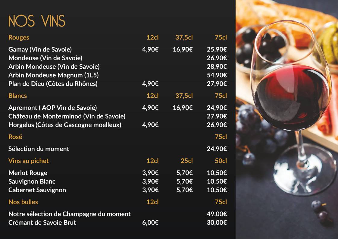 Menu de Le Ch'ti Charivari