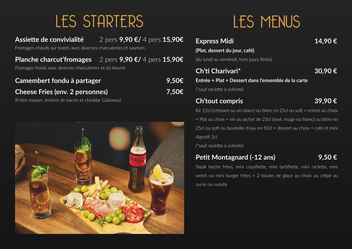 Menu de Le Ch'ti Charivari