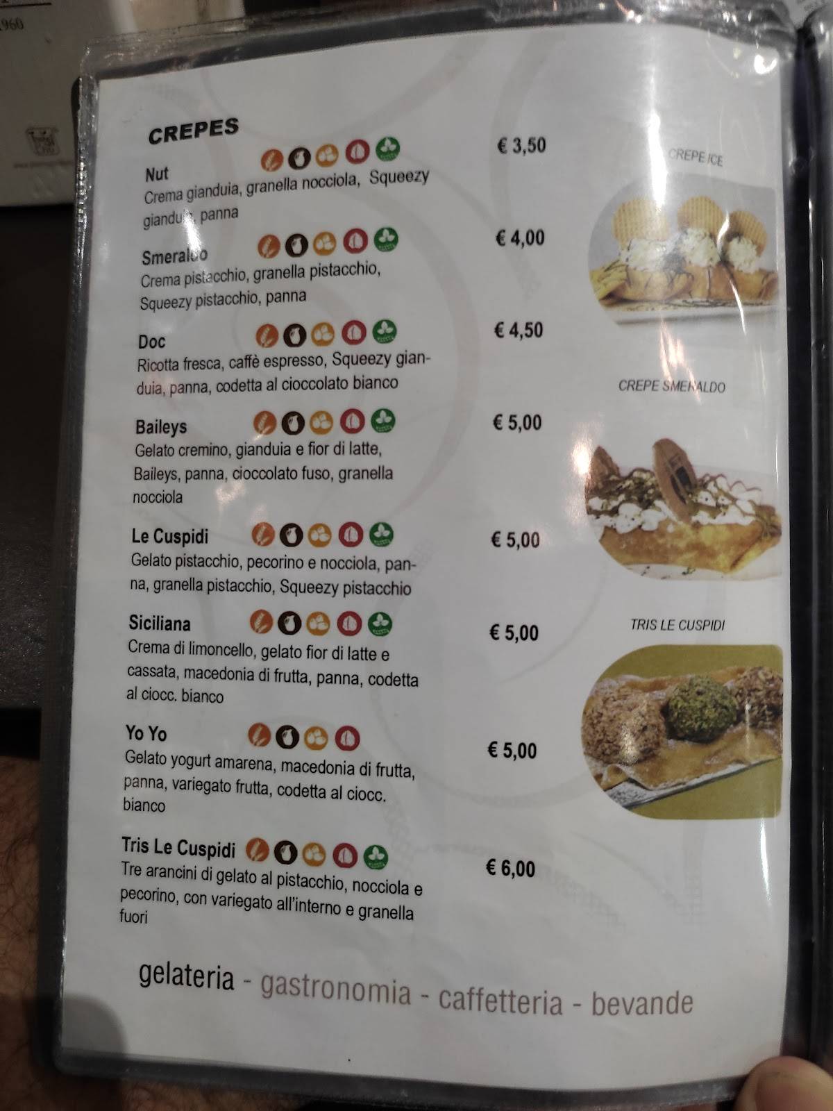 Menu di Le Cuspidi Raffadali 