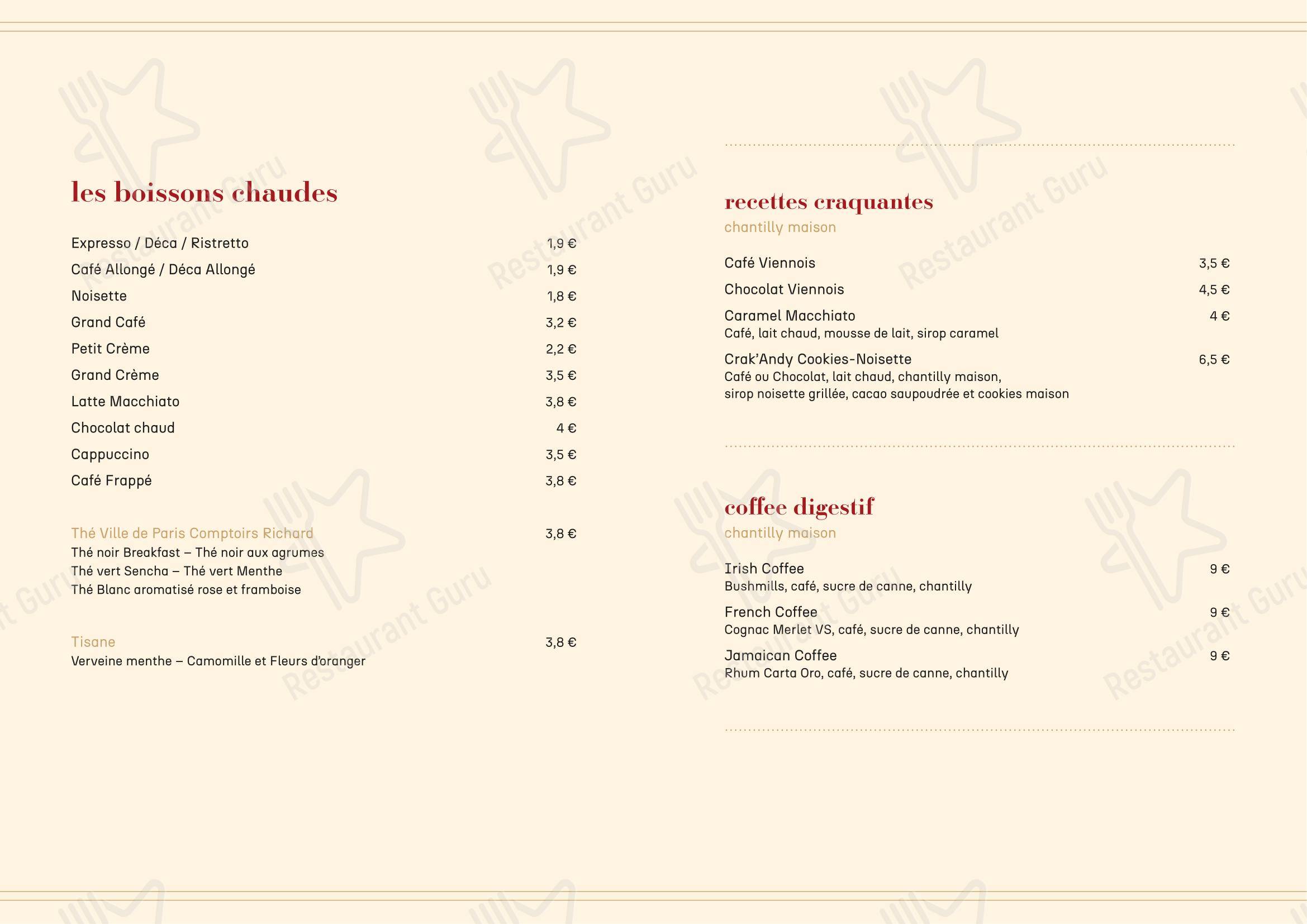 Menu pour Le Mabilay - Menu