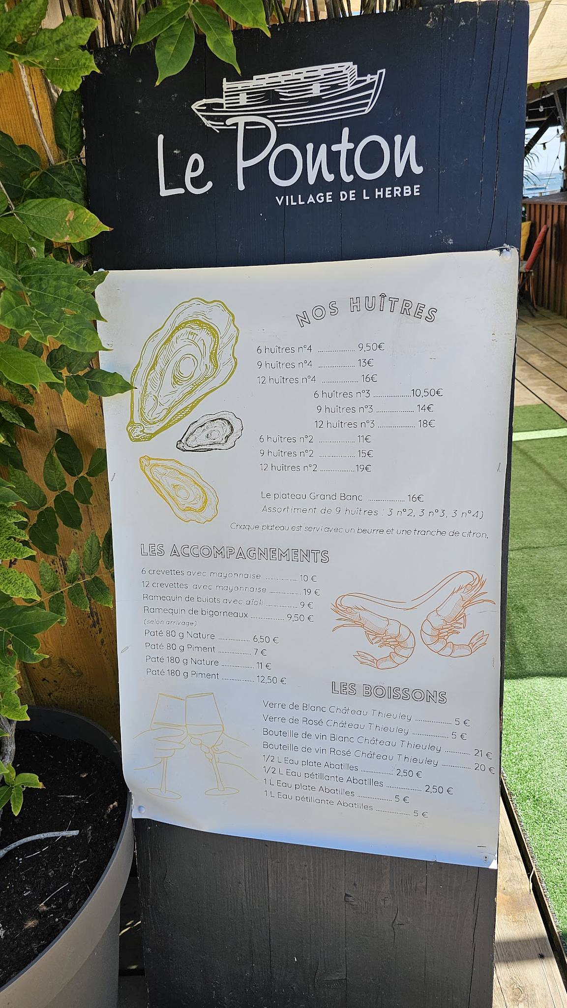 Menu de Le Ponton à l'Herbe