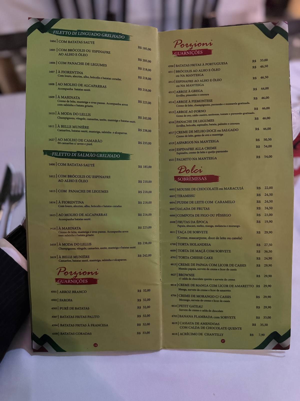 Lellis Trattoria - Curitiba cardápio