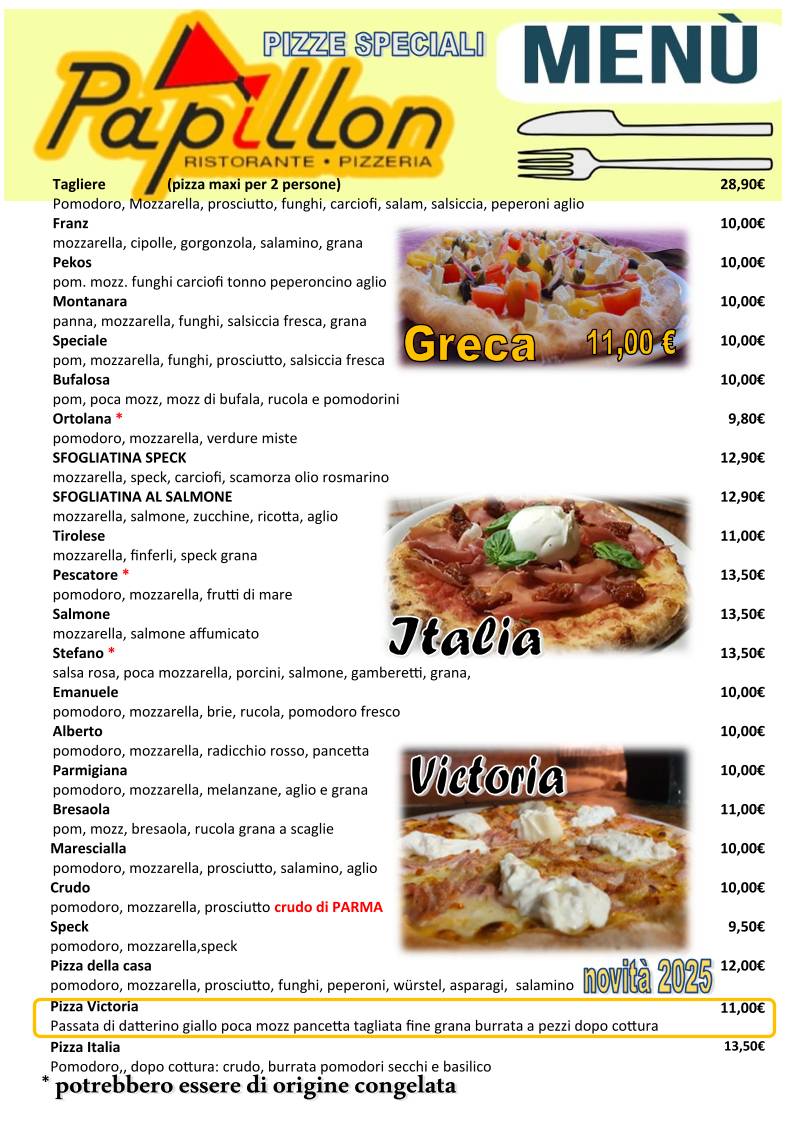 Menu di Papillon 
