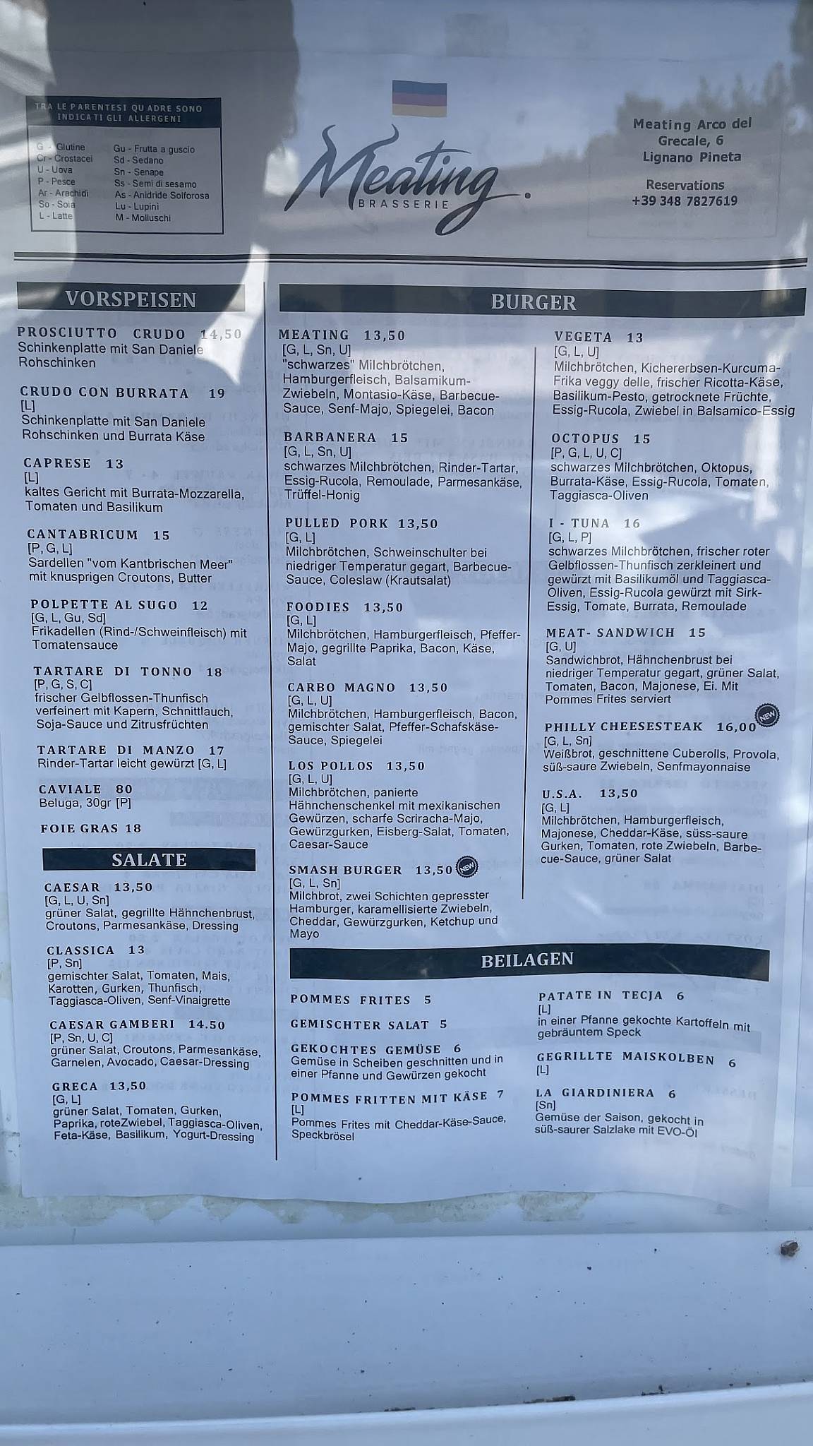 Menu di Meating Brasserie 