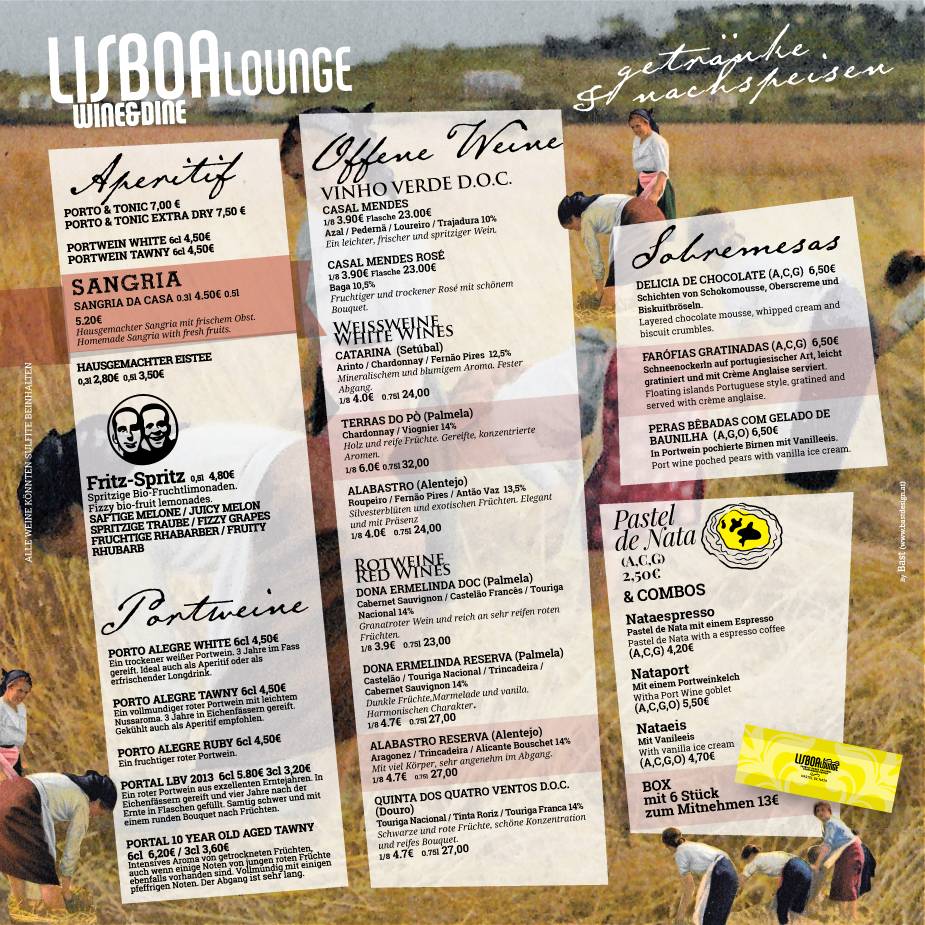 Menu de Lisboa Lounge Dine & Wine