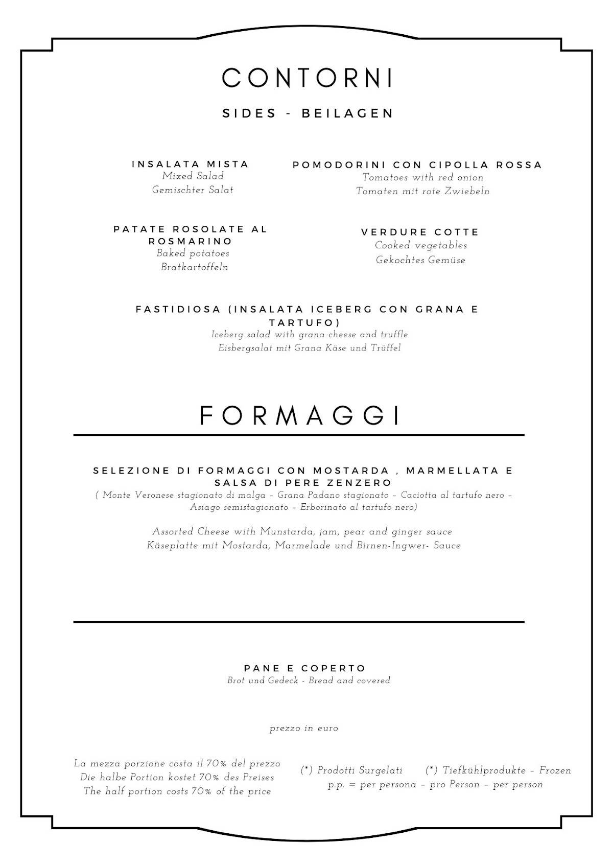 Menu di Locanda Arizona 