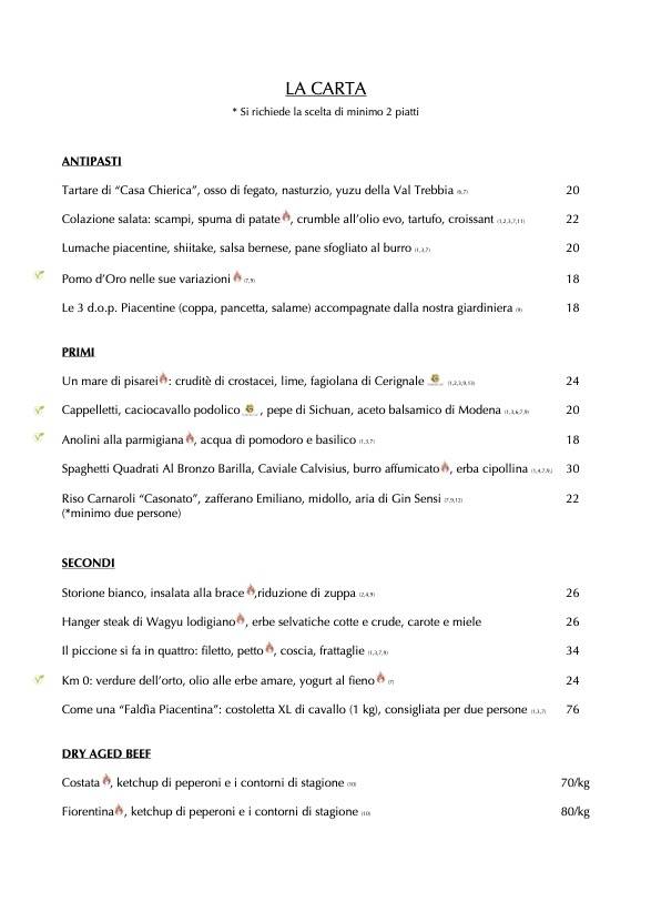 Menu di Locanda Sensi 