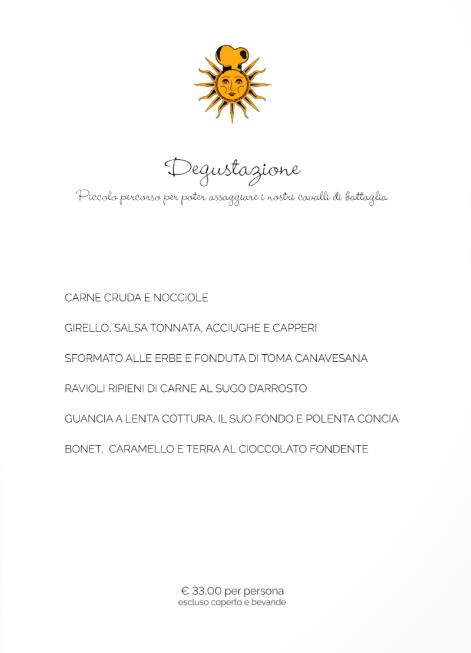 Menu di Ristorante Locanda del Sole 