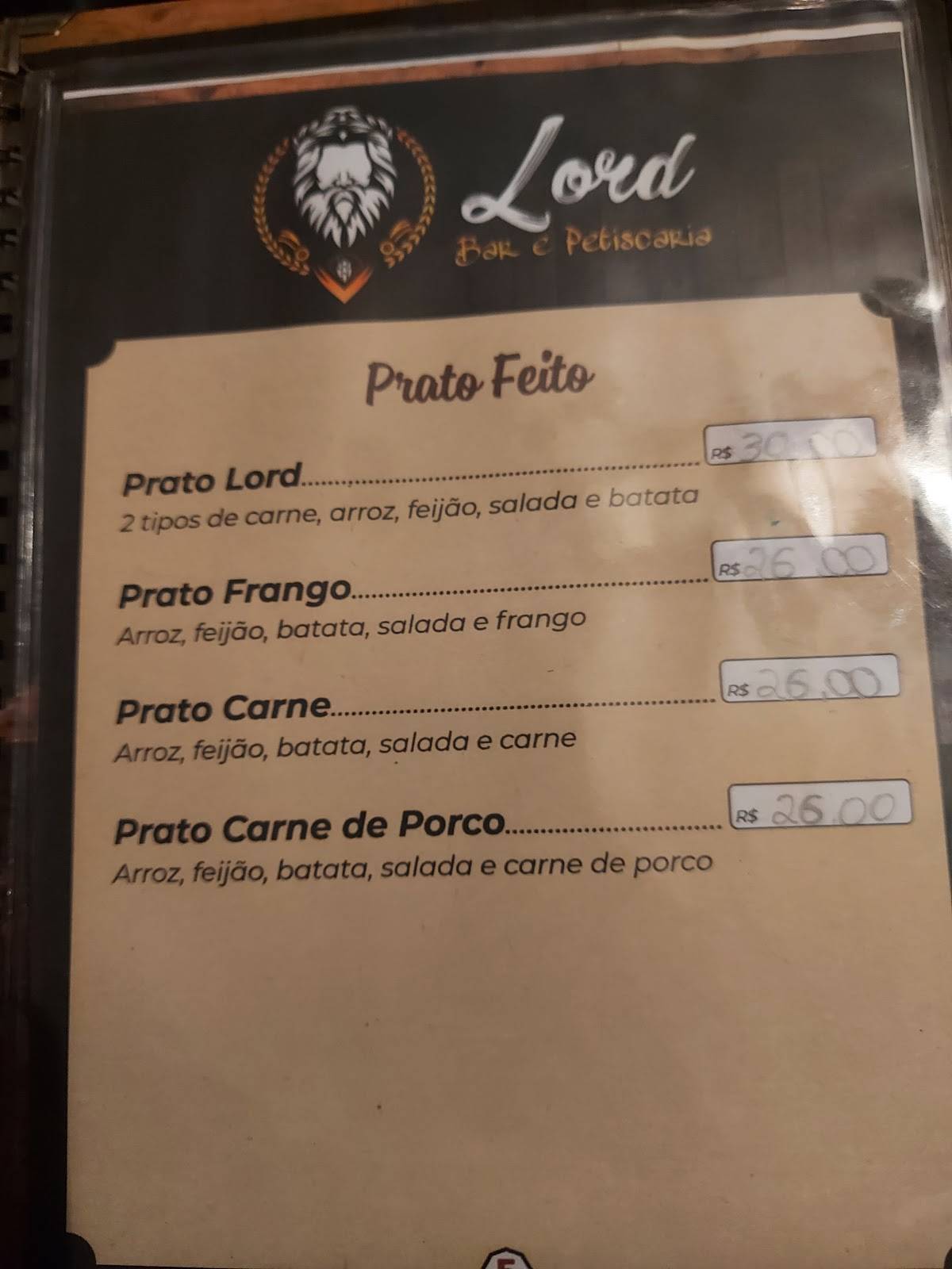 Lord Choperia Petiscaria e Restaurante cardápio