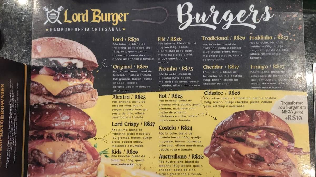 Lord Burger Guará cardápio