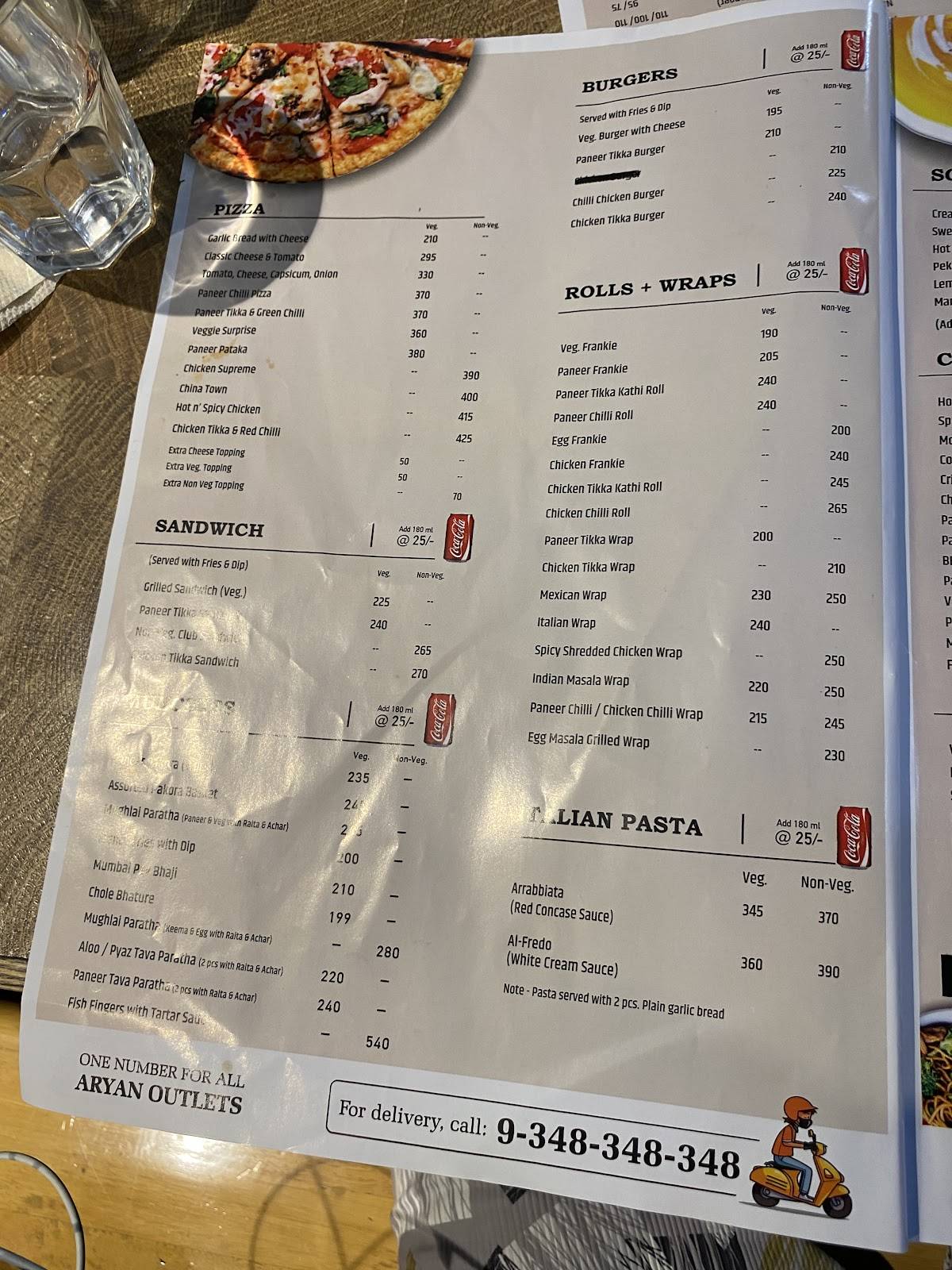 Aryan Kapoorthala menu