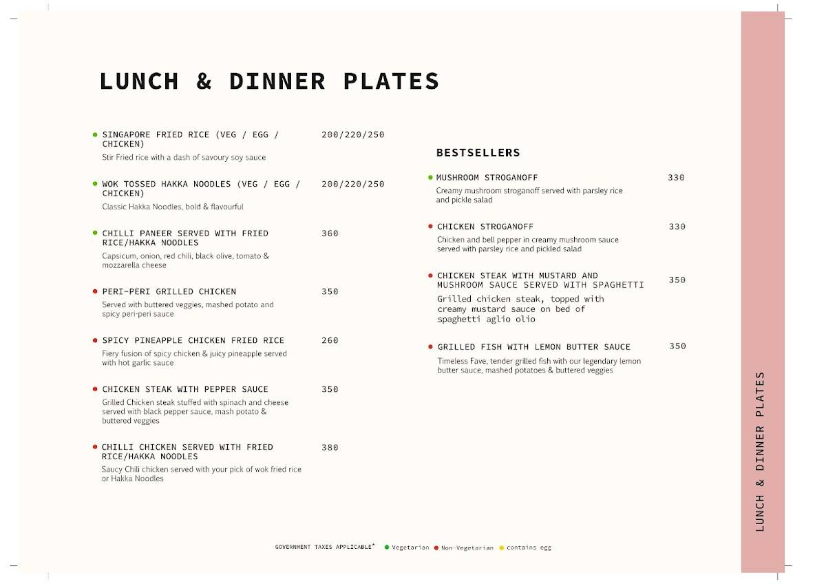 The Cherry Tree Cafe menu