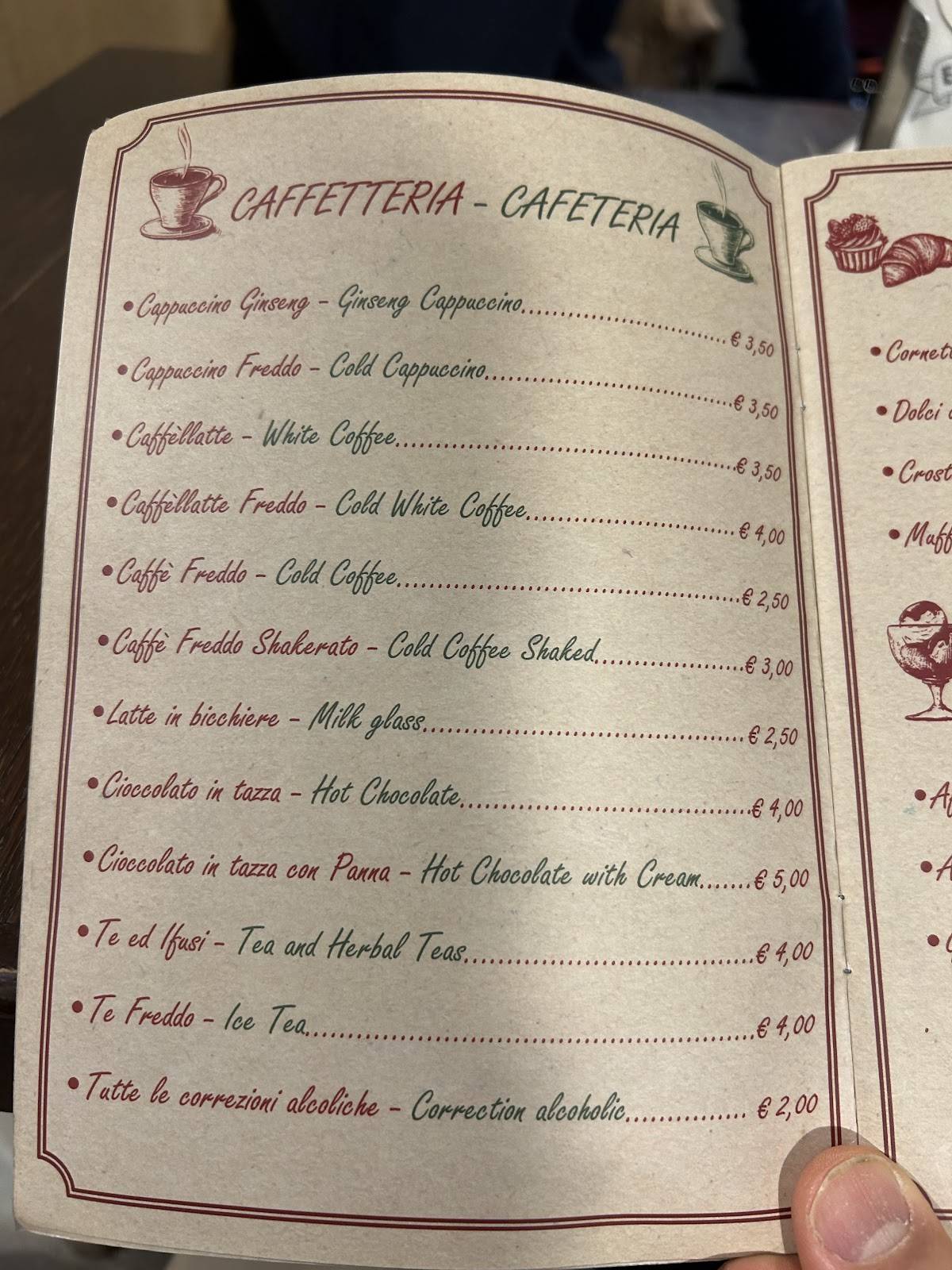 Menu di Luna D'oro 