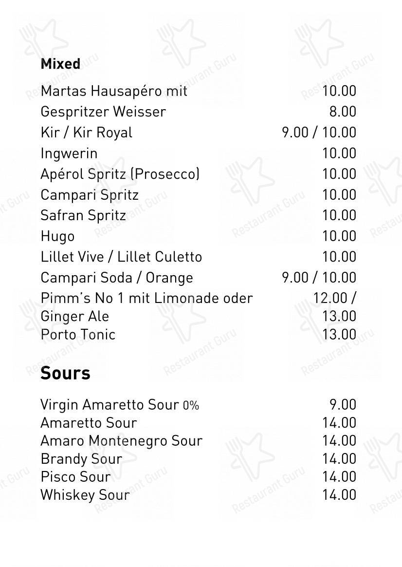 Menu di MARTA Cafe - Music - Bar - Menu