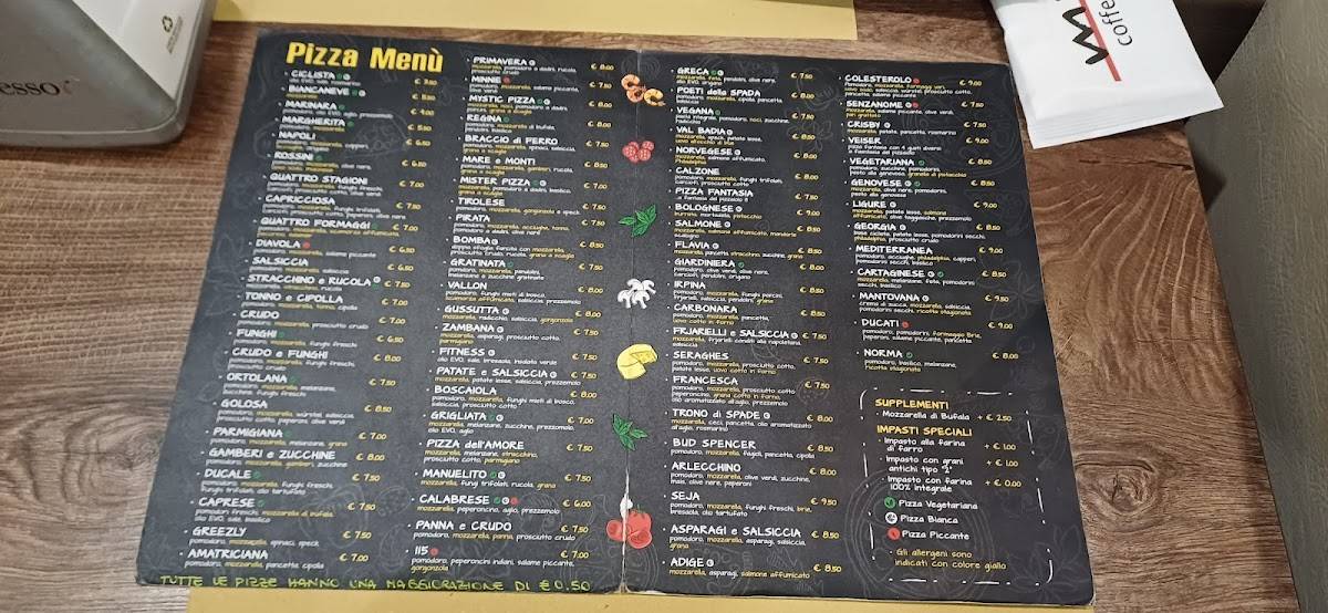 Menu di MYSTIC PIZZA di Pasini Maurizio 