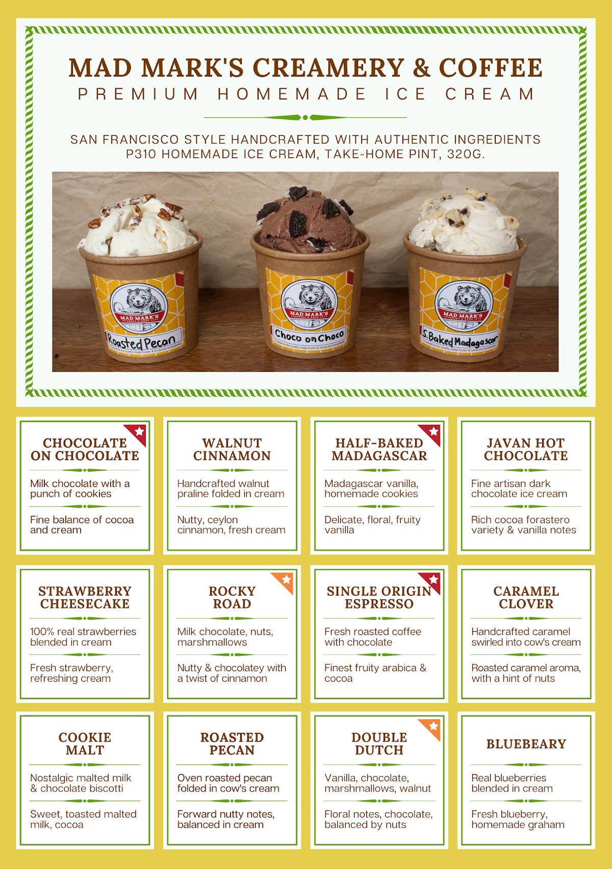 Menu at Mad Mark's Creamery Pioneer Center Pasig City restaurant, Pasig ...