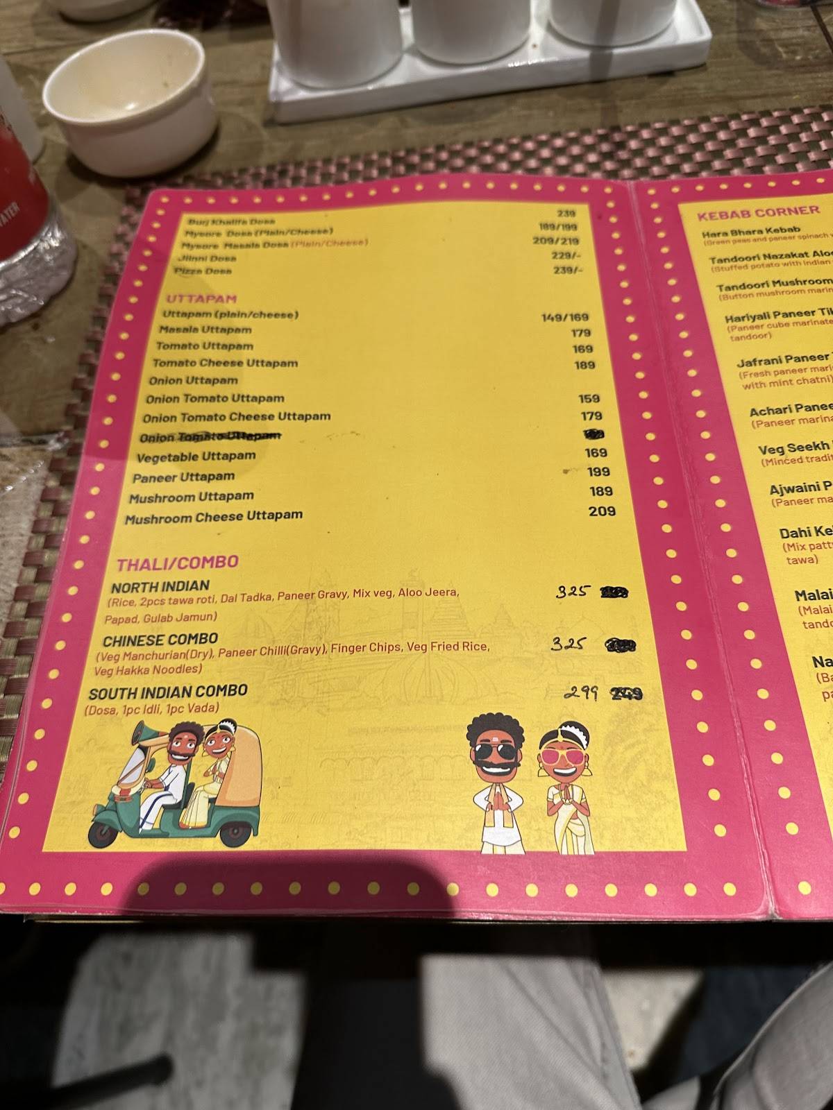 Madras Cafe menu