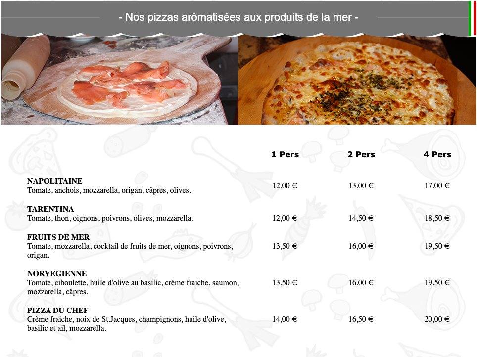 Menu de Magic Pizza