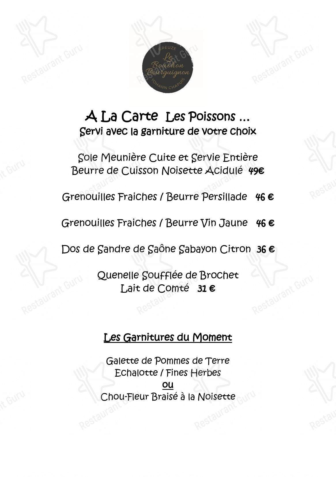 Maison Greuze Le Bouchon Bourguignon dans Tournus - Breakfast Menu