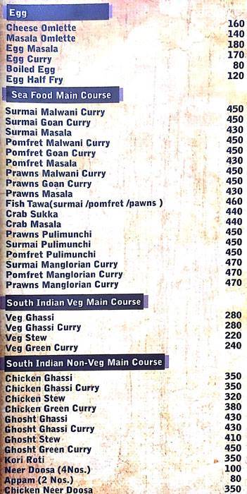 Manali Resto Bar menu