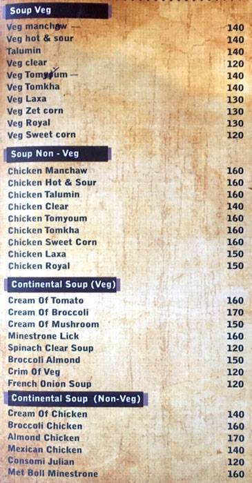 Manali Resto Bar menu