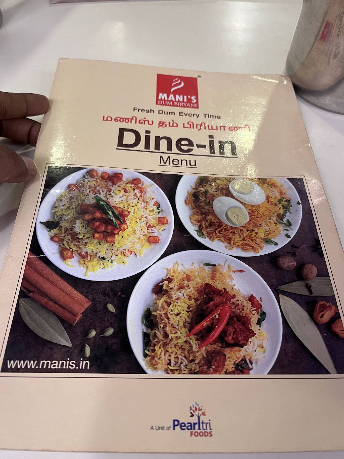 Mani's Dum Biryani - Thoraipakkam menu