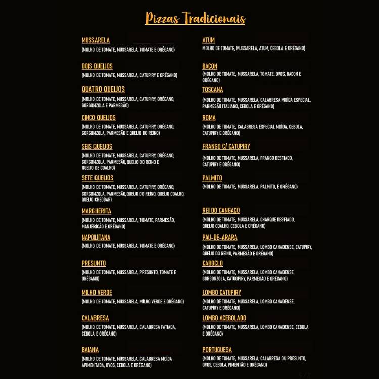 Rimini Pizzaria e Restaurante Praia do Francês cardápio