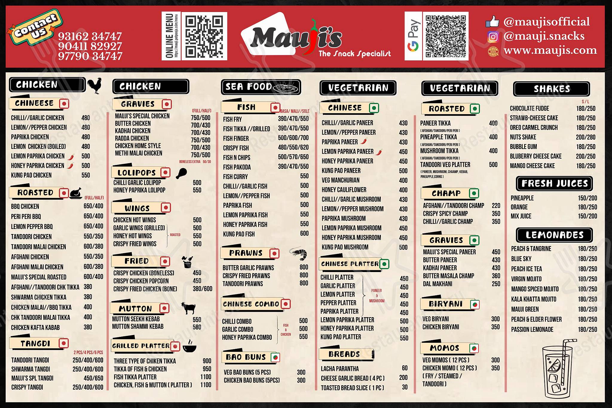 Mauji - Fish and Chicken Snacks in Patiala menu