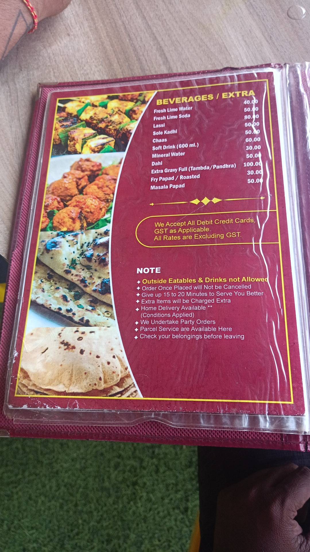 Maval Maratha menu