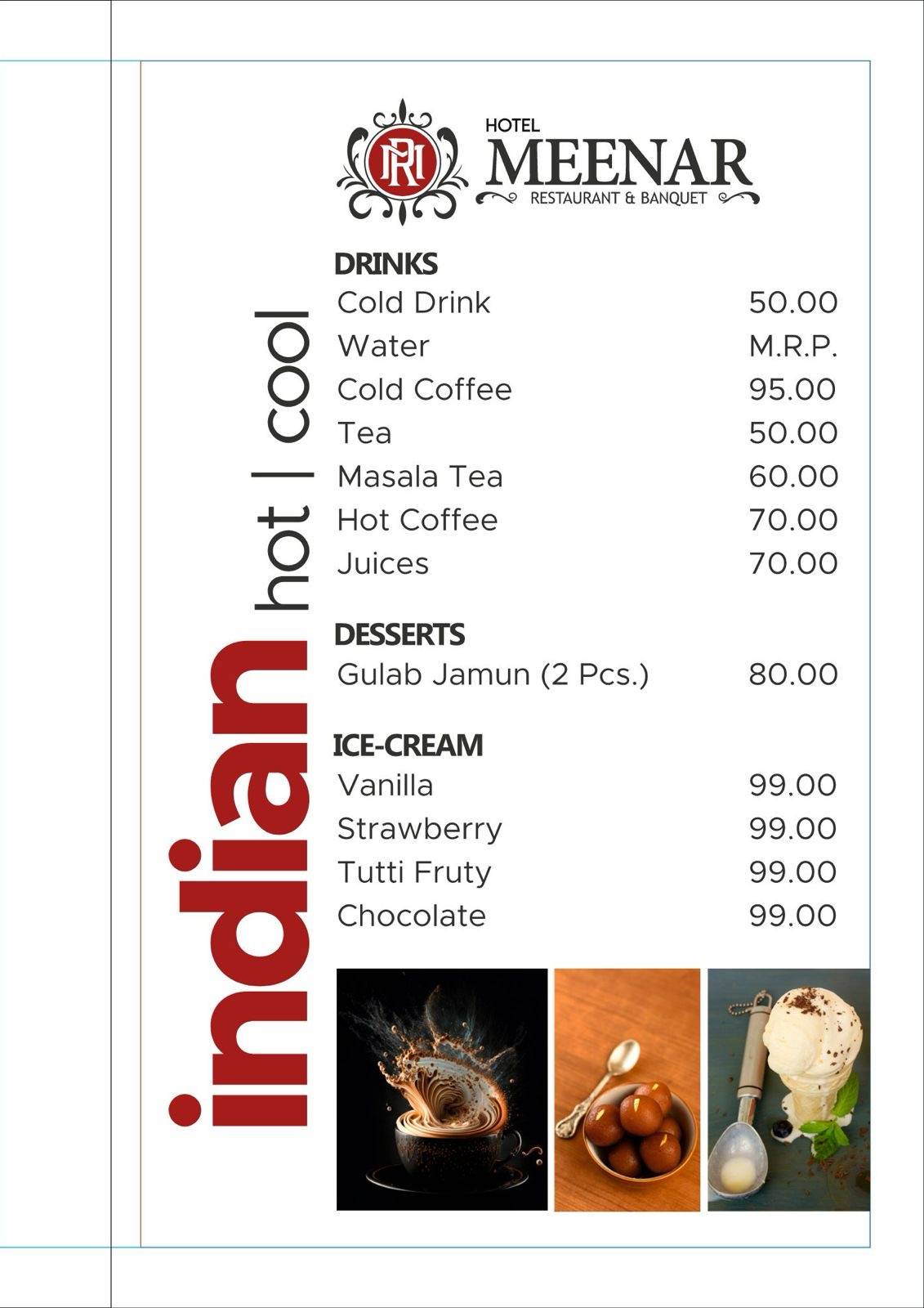 Meenar Hotel, Restaurant & Banquet menu