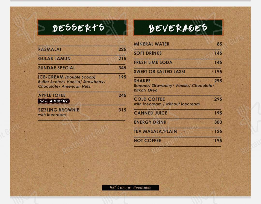 Melting Pot Restaurant by Hotel Harmony Inn menu