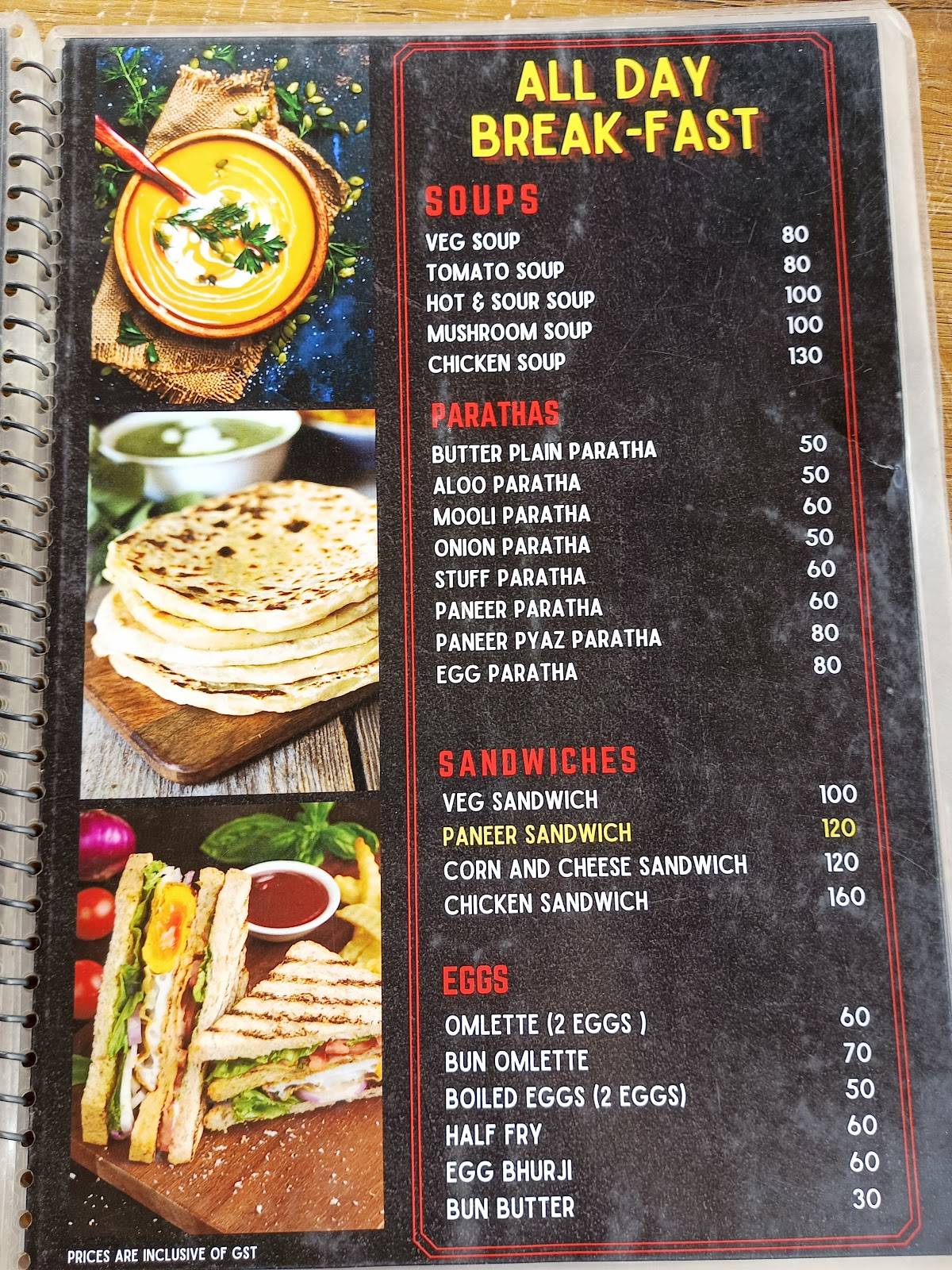 Meghna Chandak menu