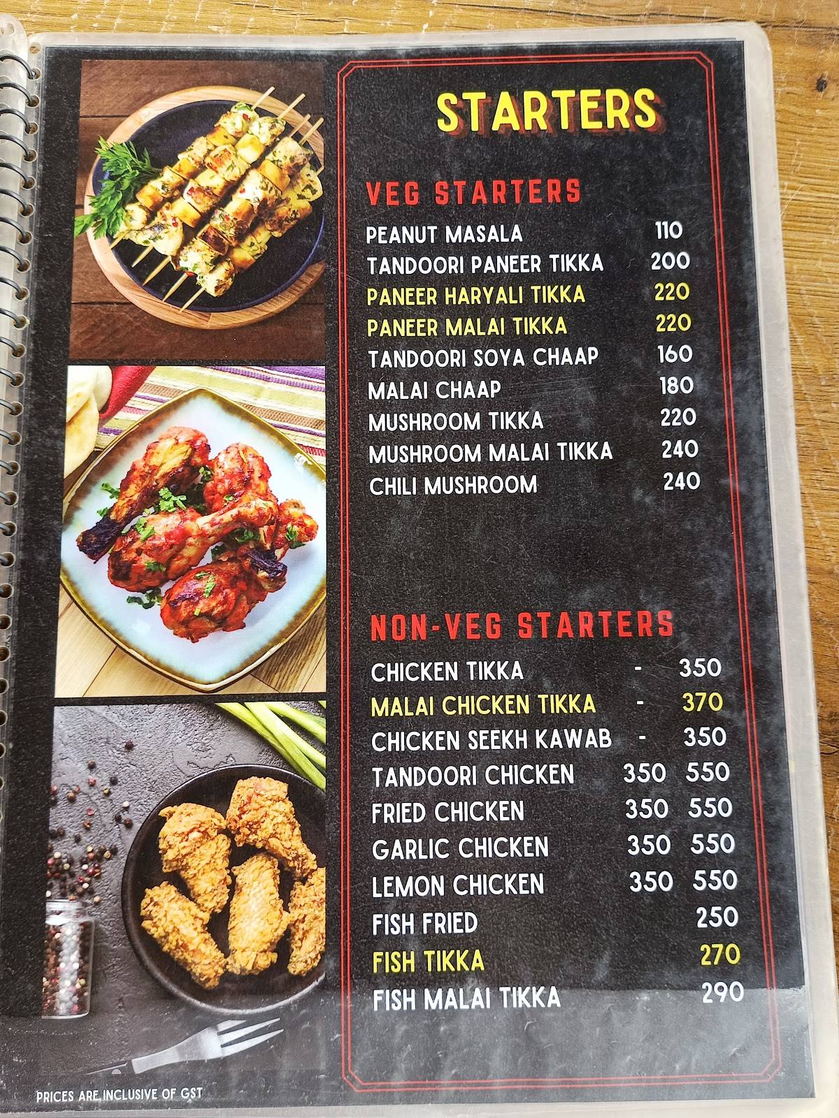 Meghna Chandak menu