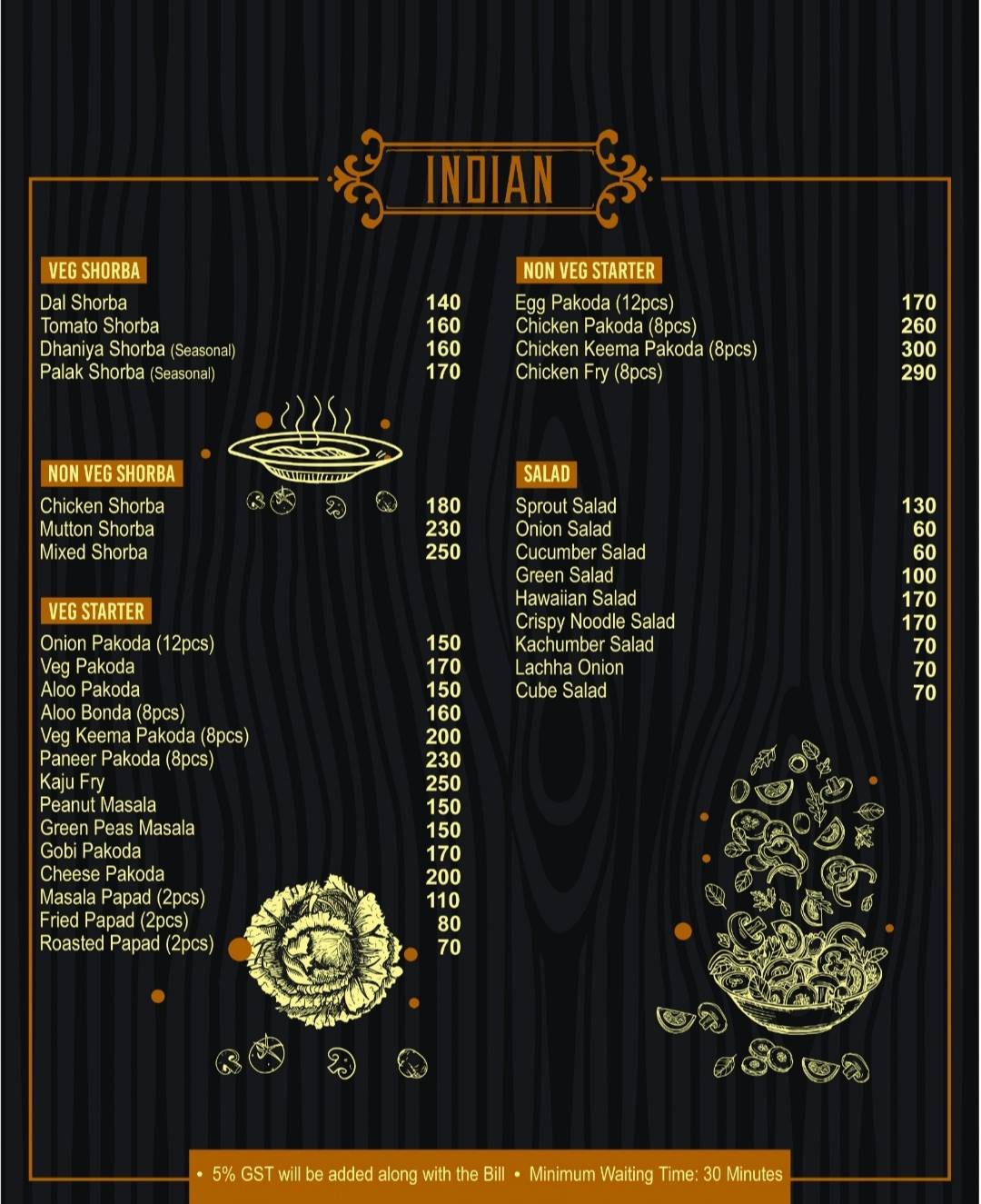 Menu at Memory Remains Club, Kokrajhar