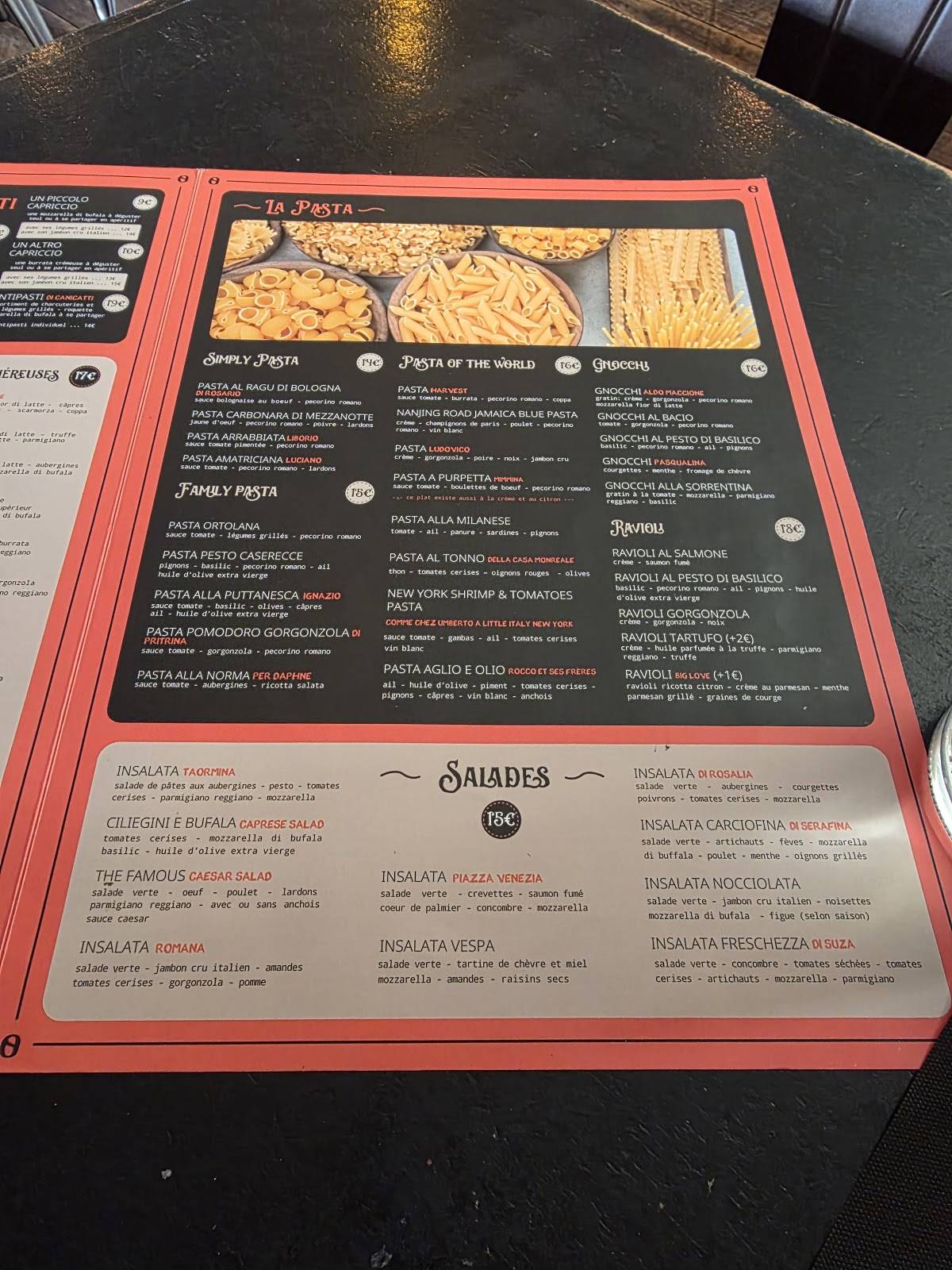 Menu de Notto’s