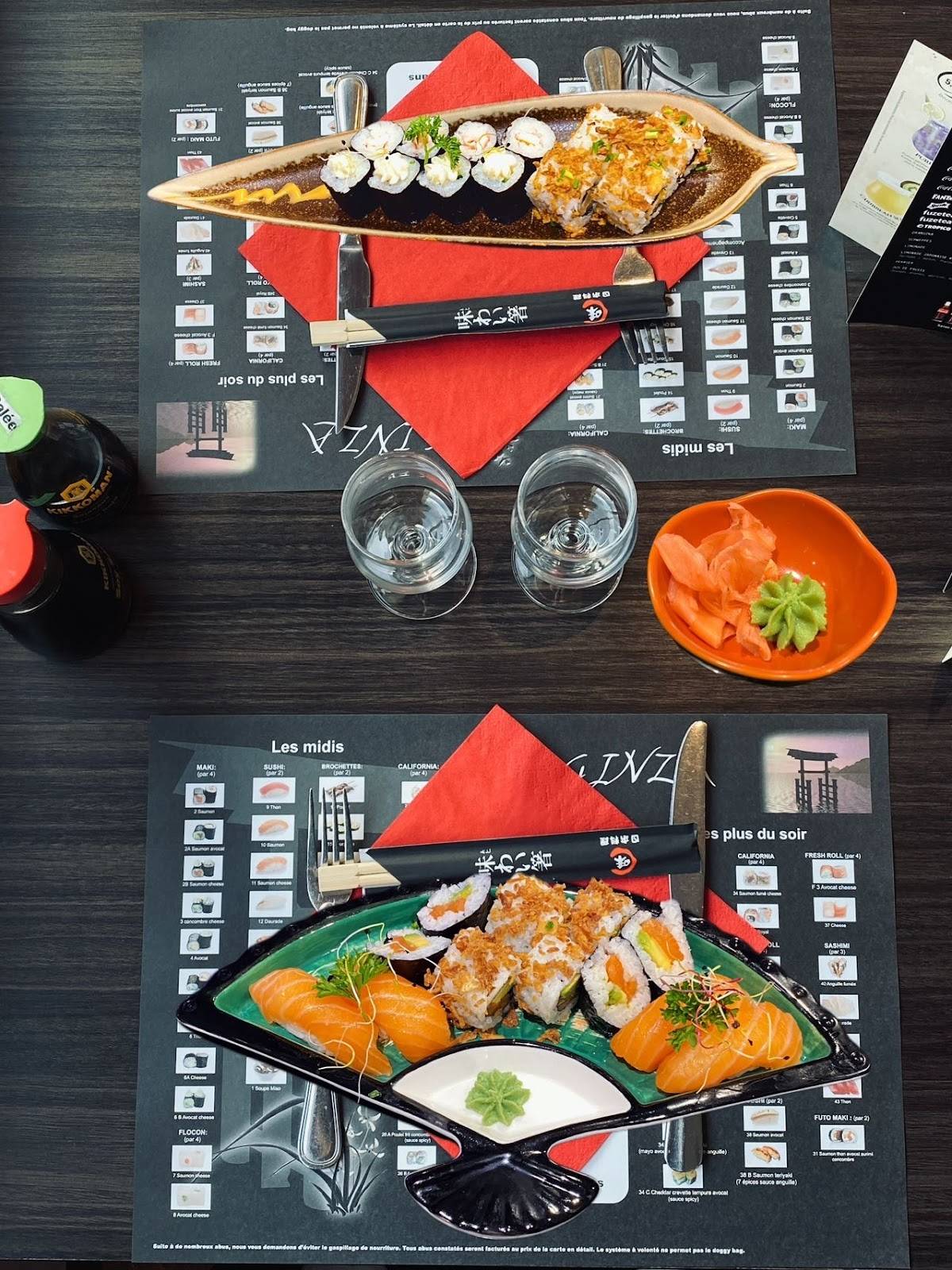 Menu de Ginza