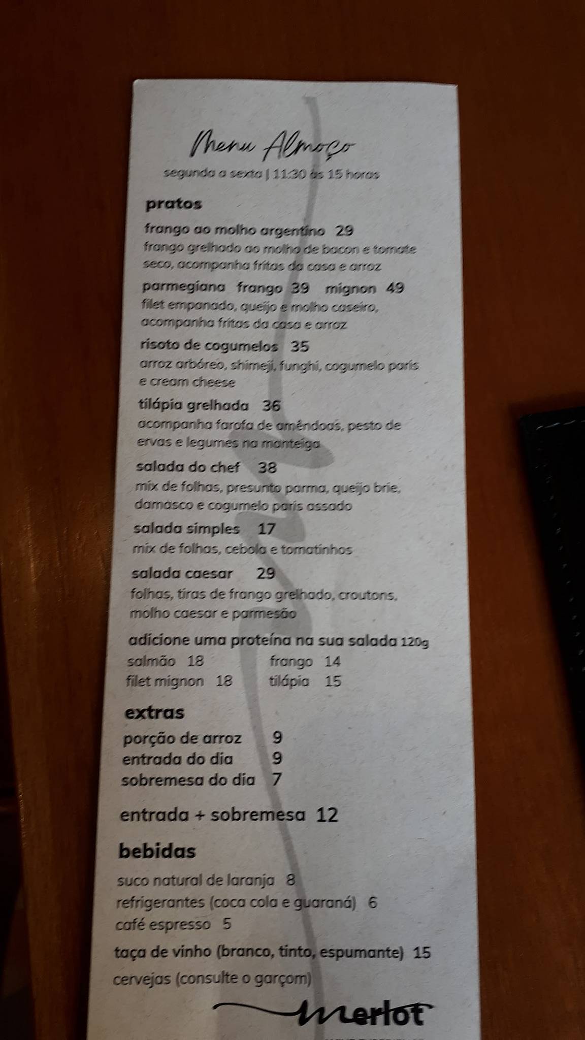 Merlot Wines Experience cardápio