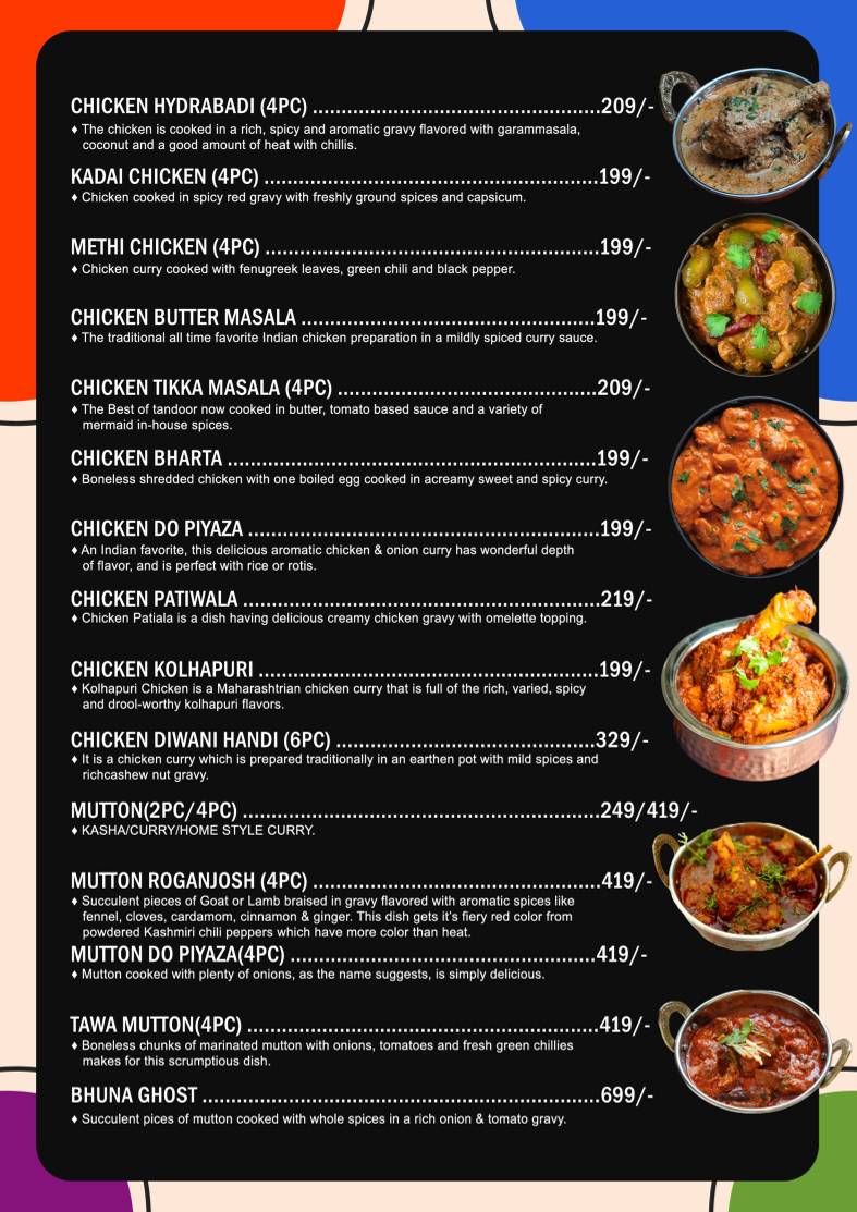 Mermaid Restaurant menu