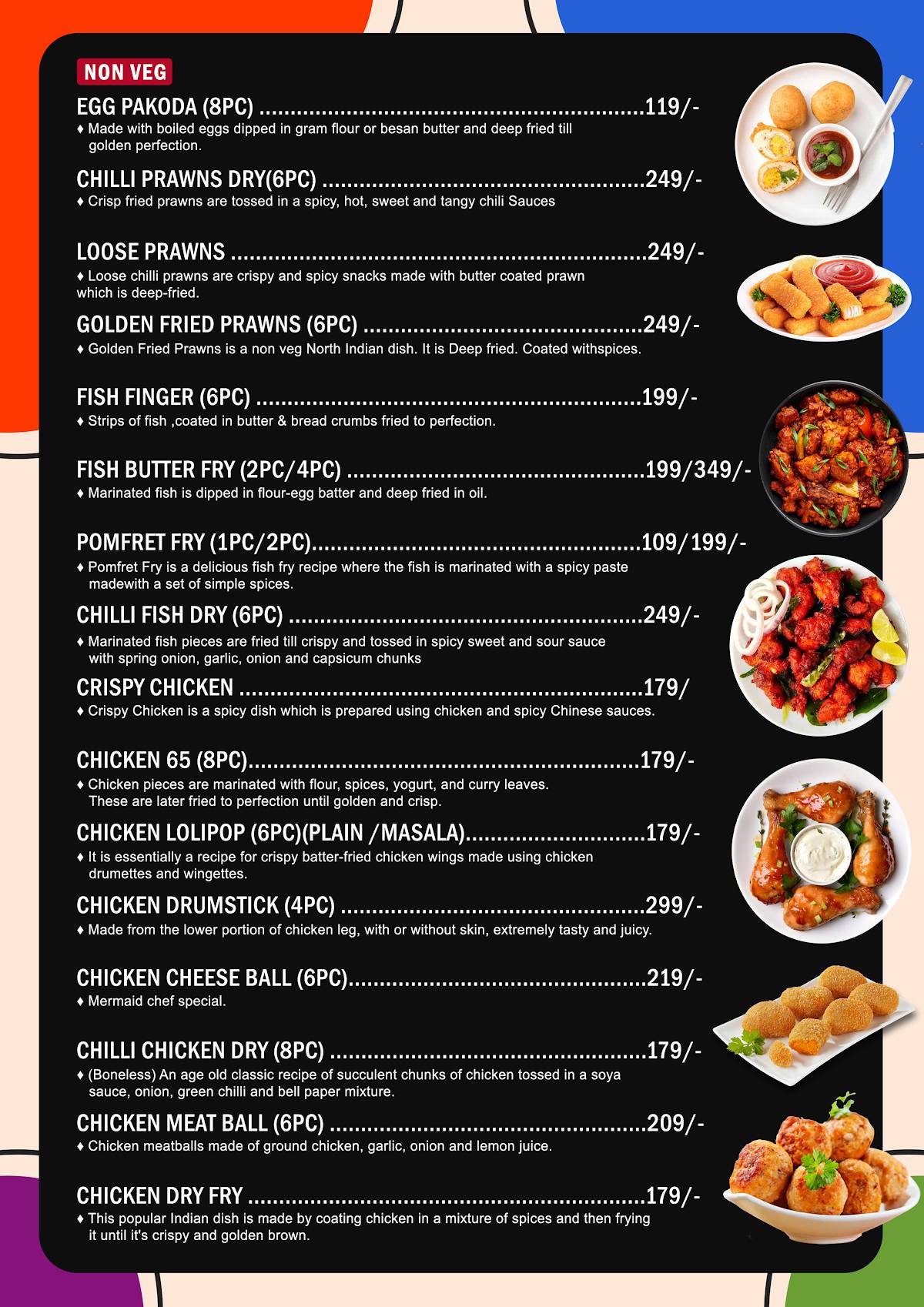 Mermaid Restaurant menu