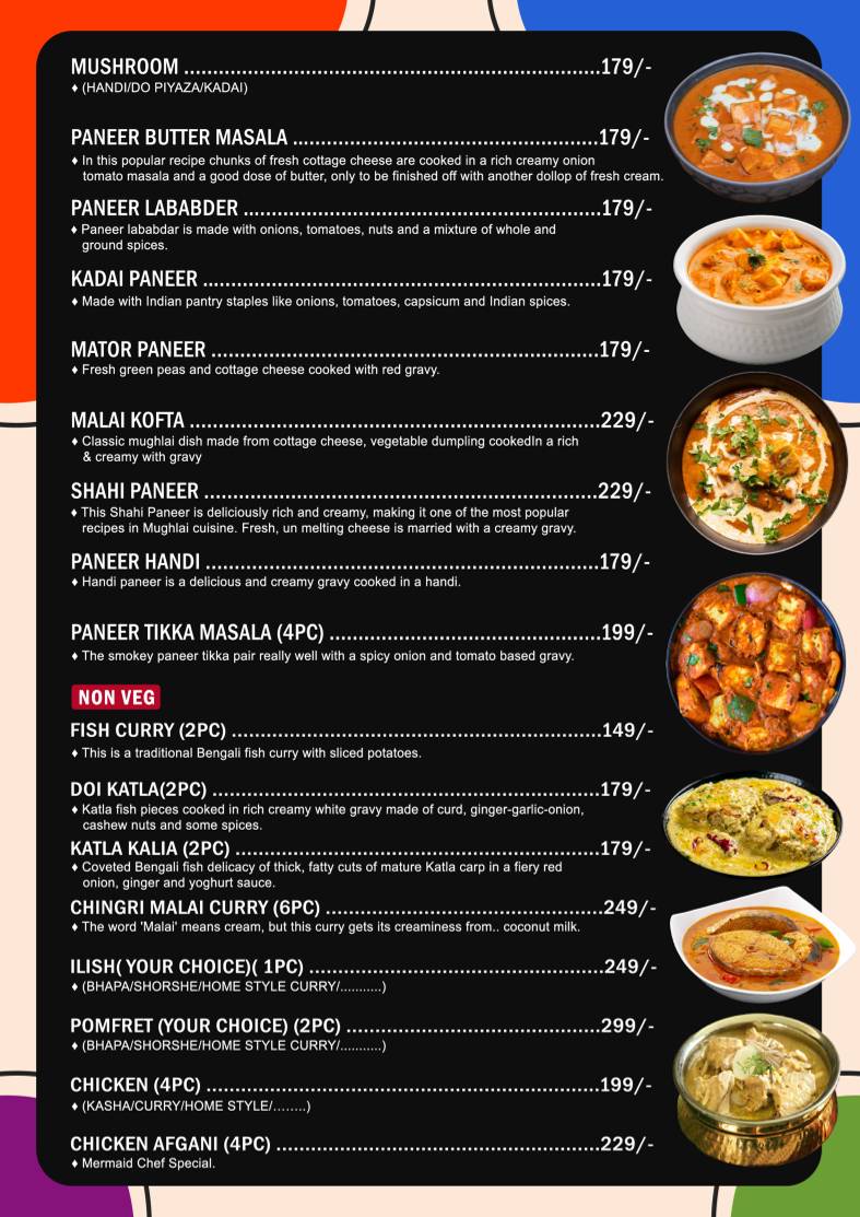 Mermaid Restaurant menu