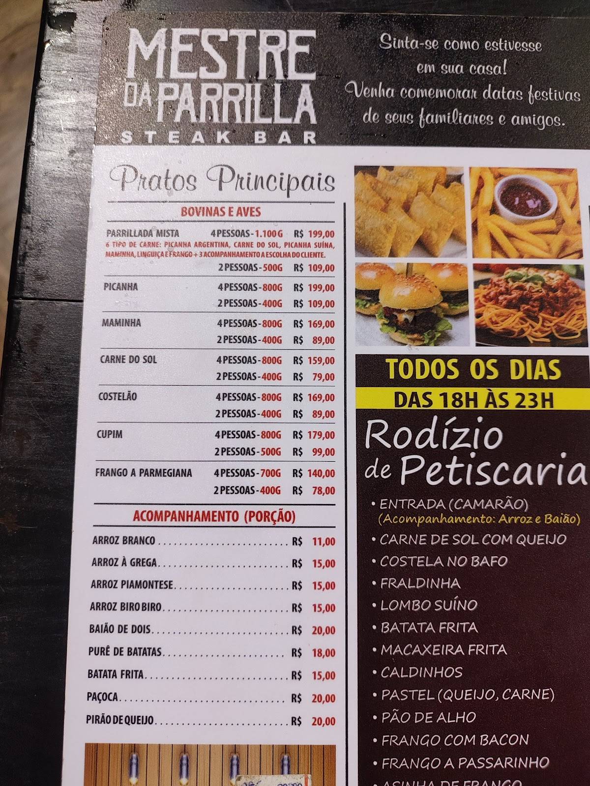Mestre da Parrilla cardápio