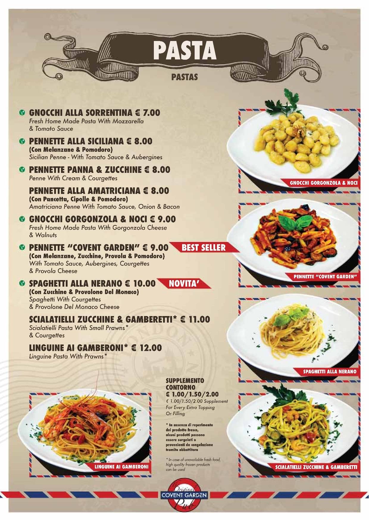 Menu di Covent Garden Pub 