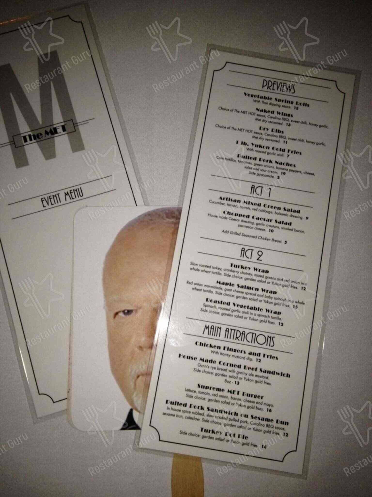 Menu de The Metropolitan Entertainment Centre by Canad Inns