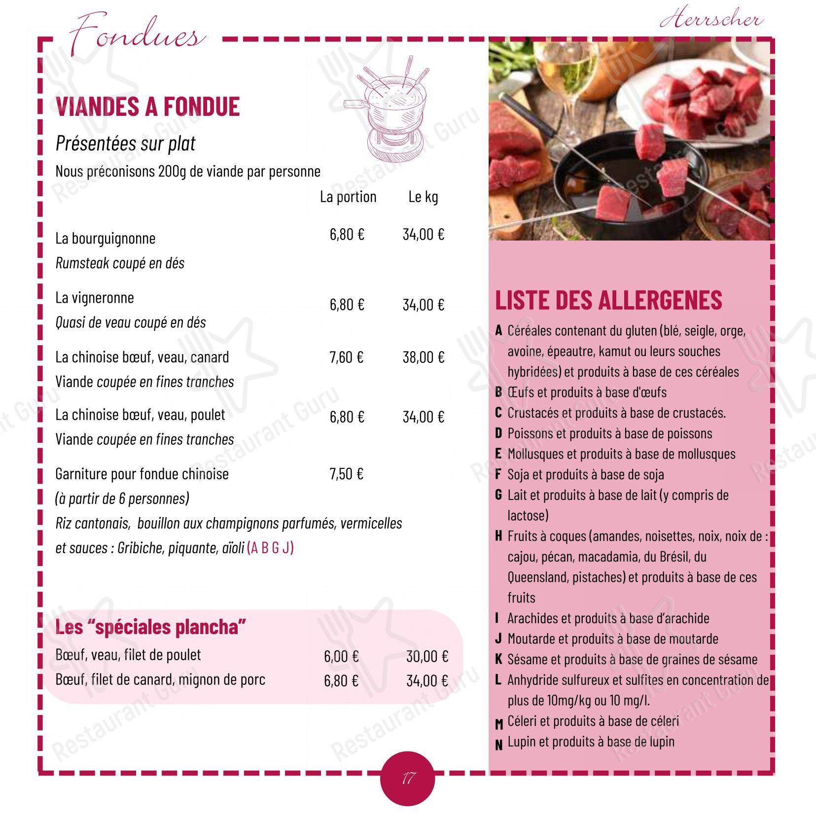 Menu bar pour Restaurant Le Bonaventure bbq