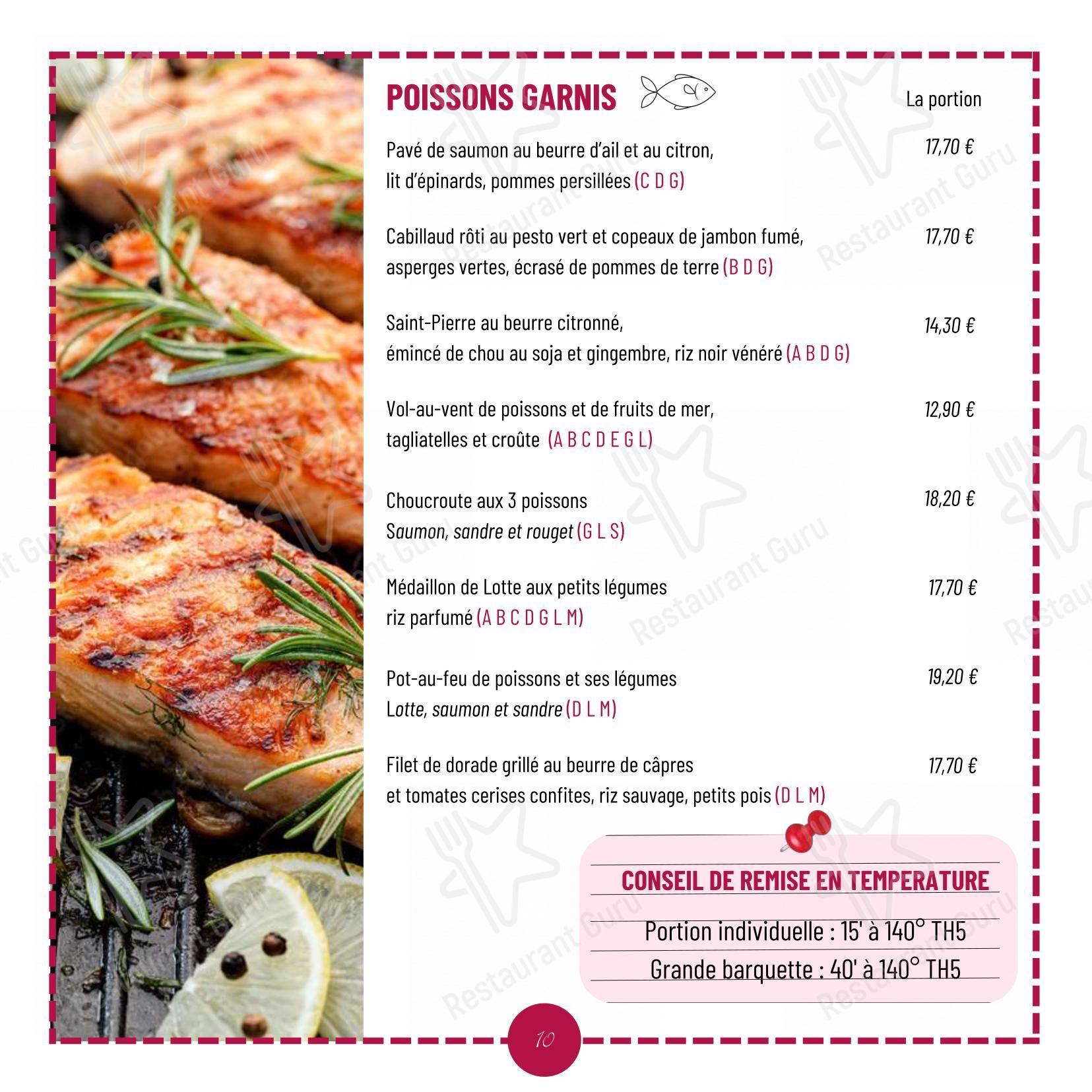 Menu bar pour Restaurant Le Bonaventure dans Colmar
