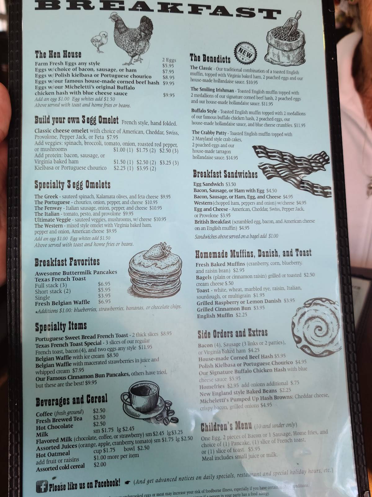 Menu at Micheletti's Restaurant, Seekonk