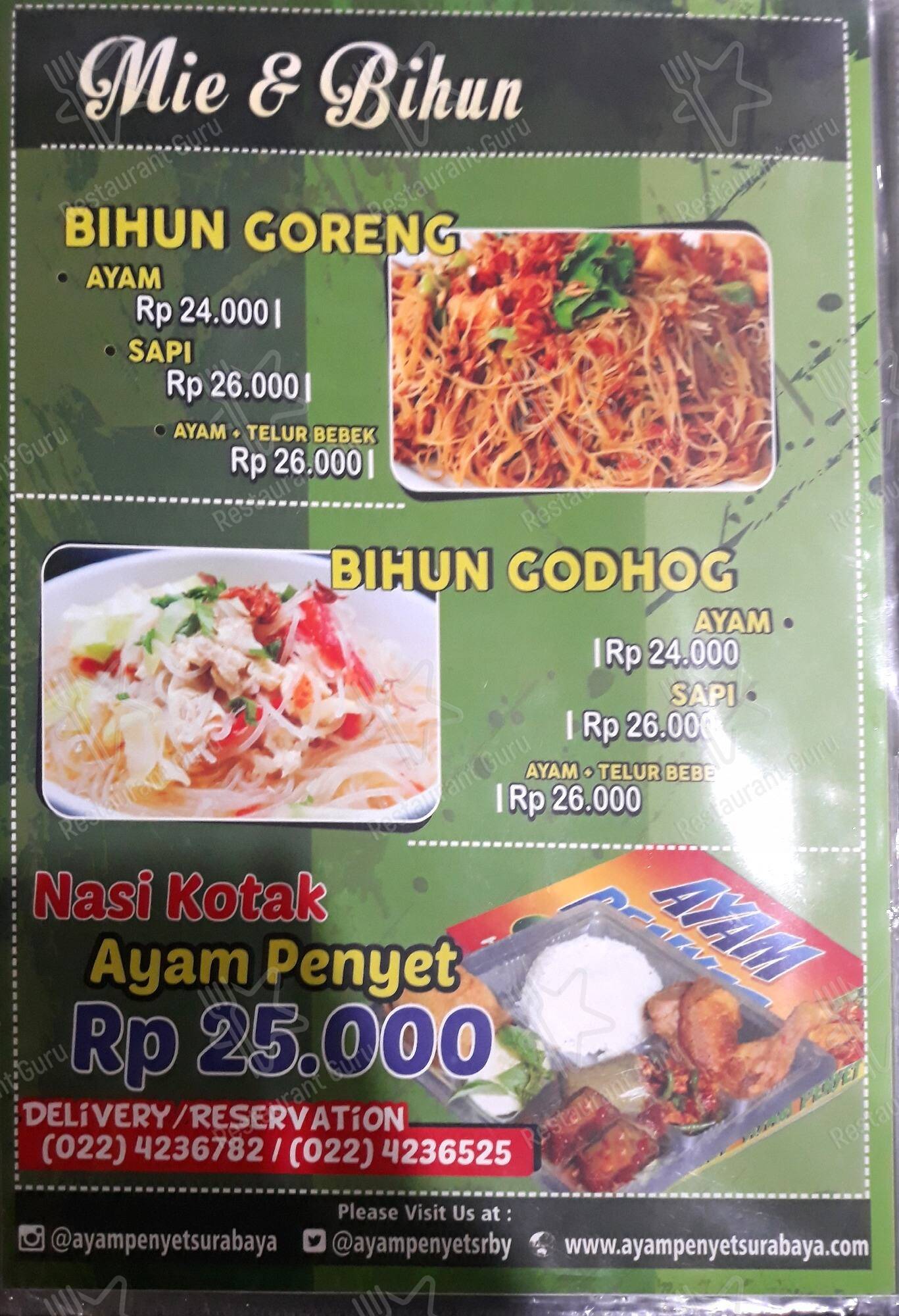 Mie Jogja Pak Karso menu