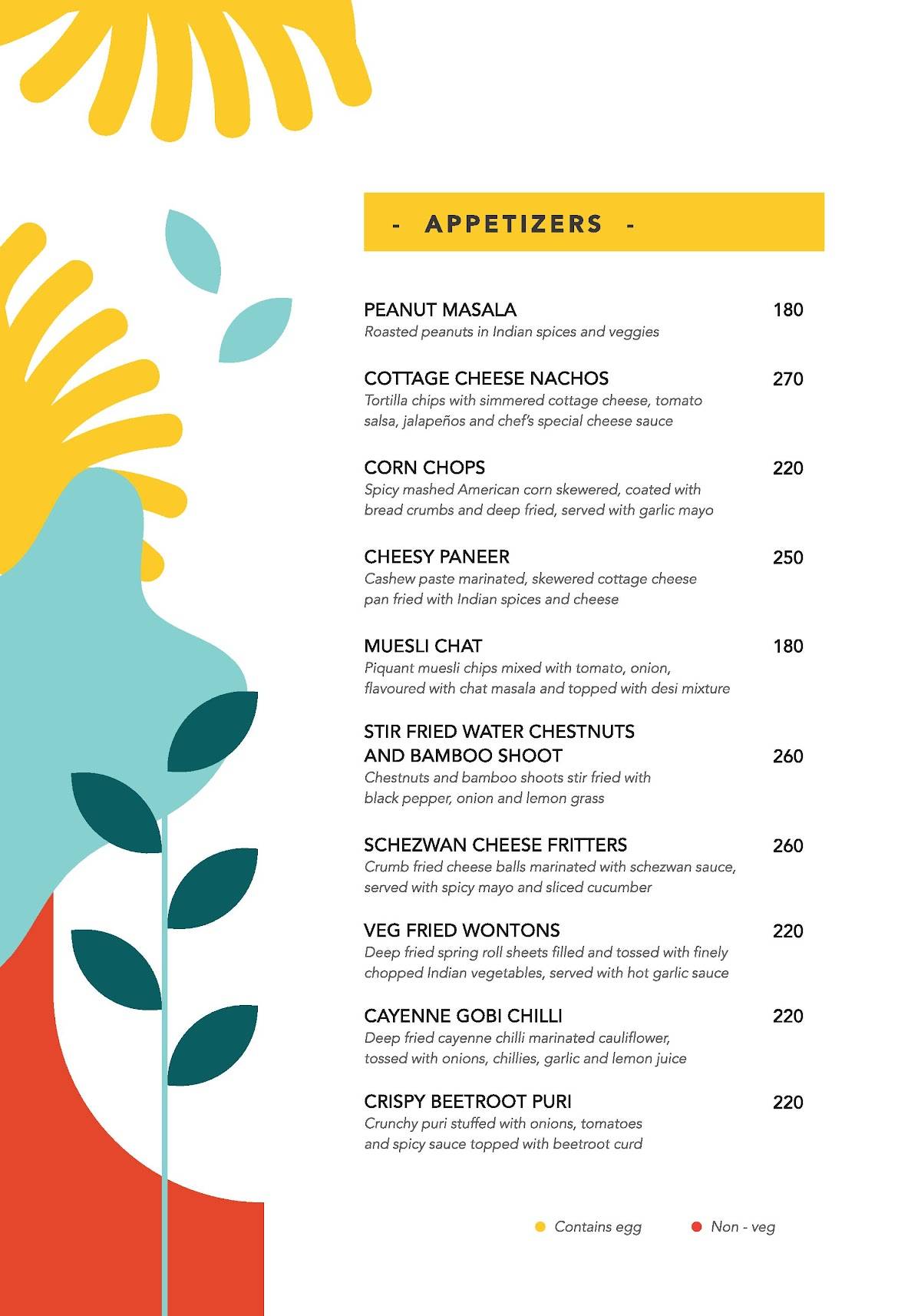 Millennials menu